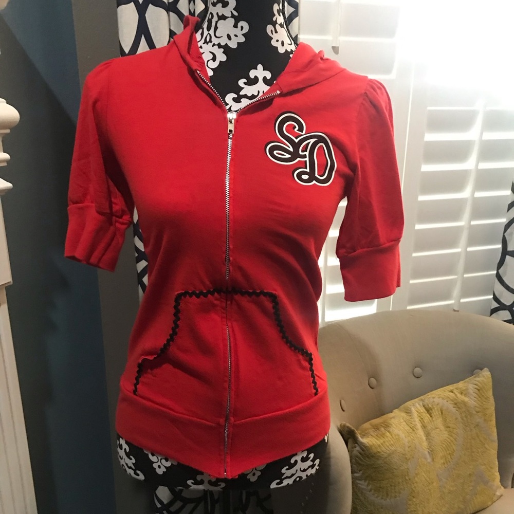 Red zipper hoodie